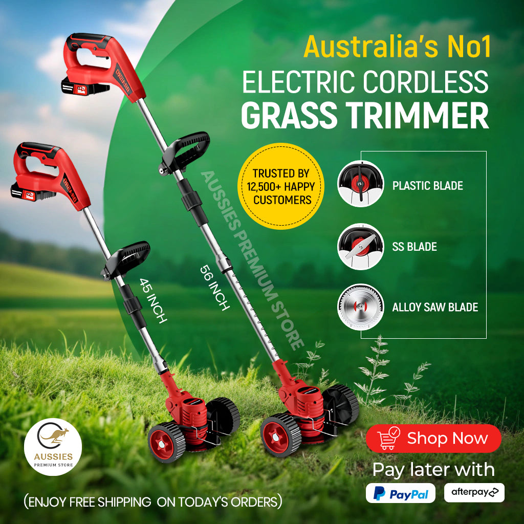 Electric Cordless Grass Trimmer - Aussies Premium