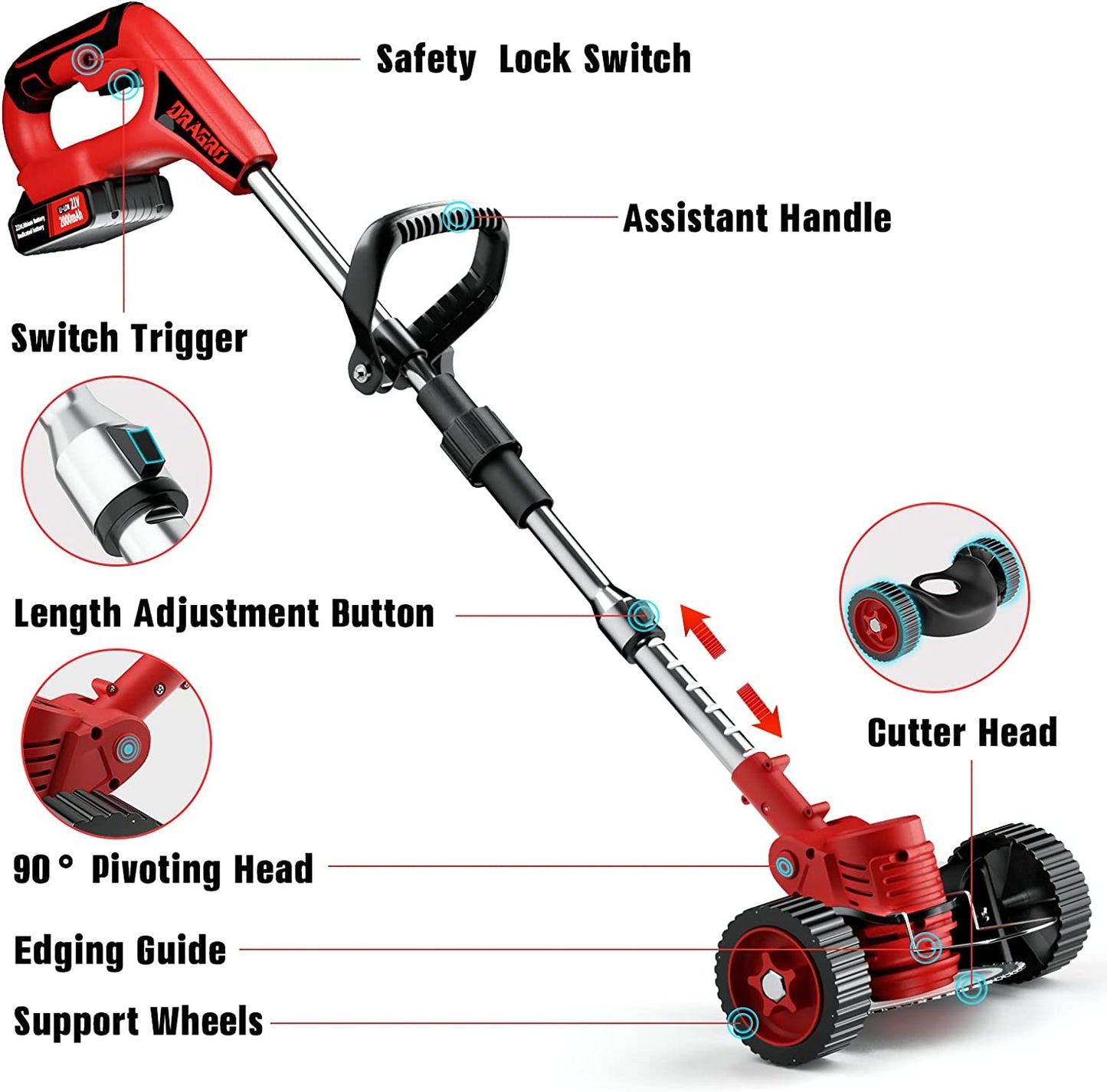 Electric Cordless Grass Trimmer - Aussies Premium